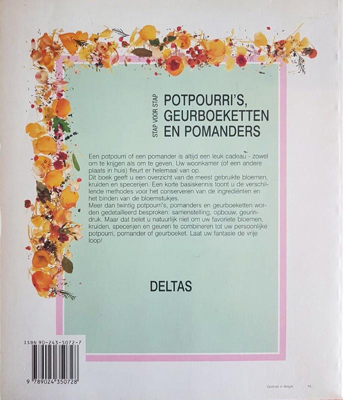 Achterkant van Potpourri's geurboeketten pomanders