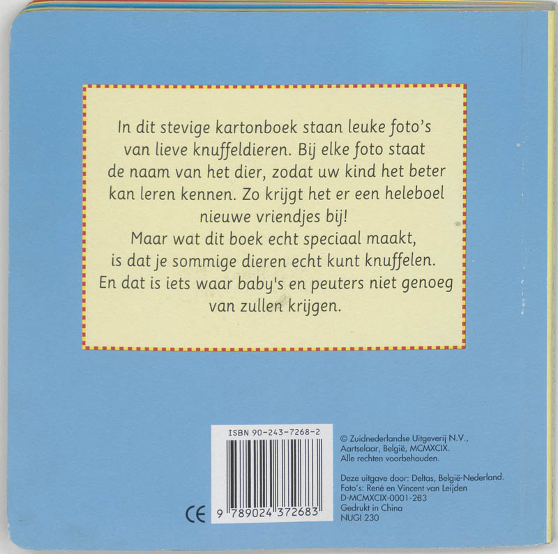 Achterkant van Lieve knuffeldieren kijk- en voelboek