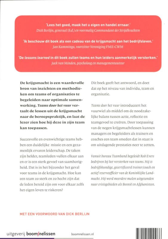 Achterkant van Teams door het vuur
