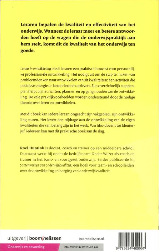 Achterkant van Leraar in ontwikkeling