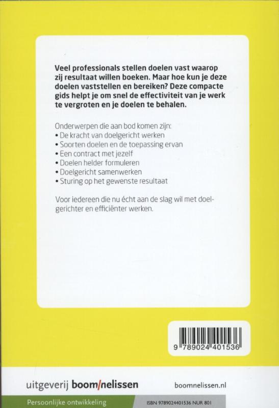 Achterkant van Doelgericht werken in 90 minuten