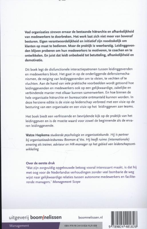 Achterkant van Stoppen met leidinggeven
