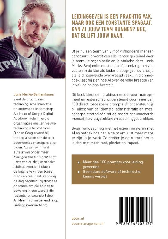 Achterkant van Leidinggeven met AI