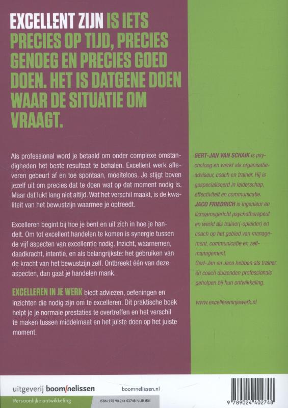 Achterkant van Excelleren in je werk