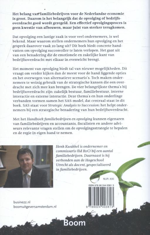 Achterkant van Handboek familiebedrijven en opvolging