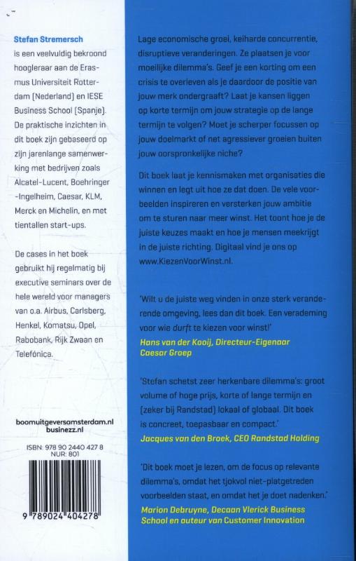 Achterkant van Kiezen voor winst