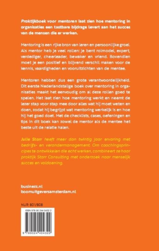 Achterkant van Praktijkboek voor mentoren