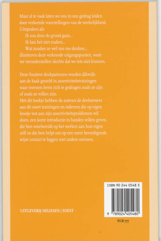 Achterkant van Wat je denkt, dat ben je zelf