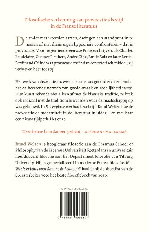 Achterkant van Een explosie van taal