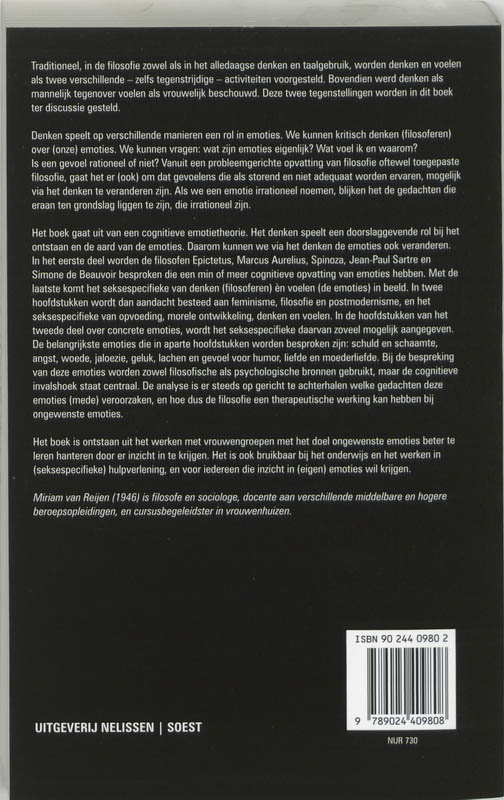 Achterkant van Filosoferen over emoties