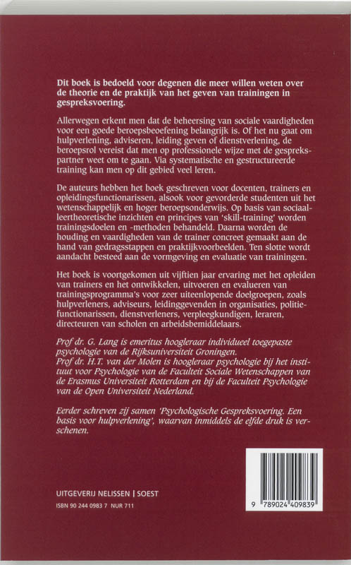 Achterkant van Methodiek van gesprekstraining