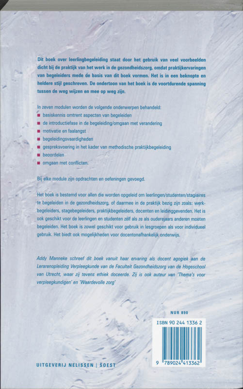 Achterkant van Leerlingbegeleiding in de gezondheidszorg