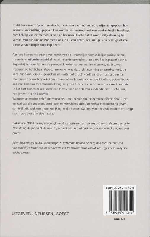 Achterkant van Seksuele voorlichting aan mensen met en verstandelijke handicap