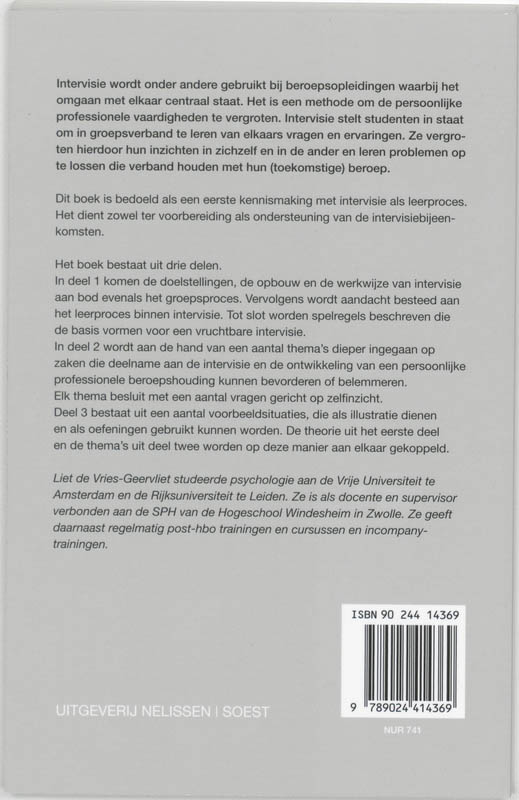 Achterkant van Voorbereiden op intervisie