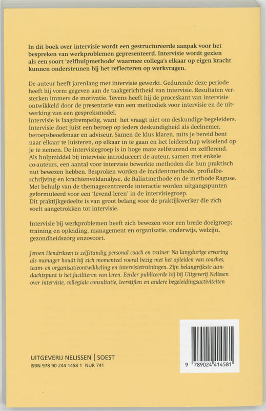 Achterkant van Intervisie bij werkproblemen