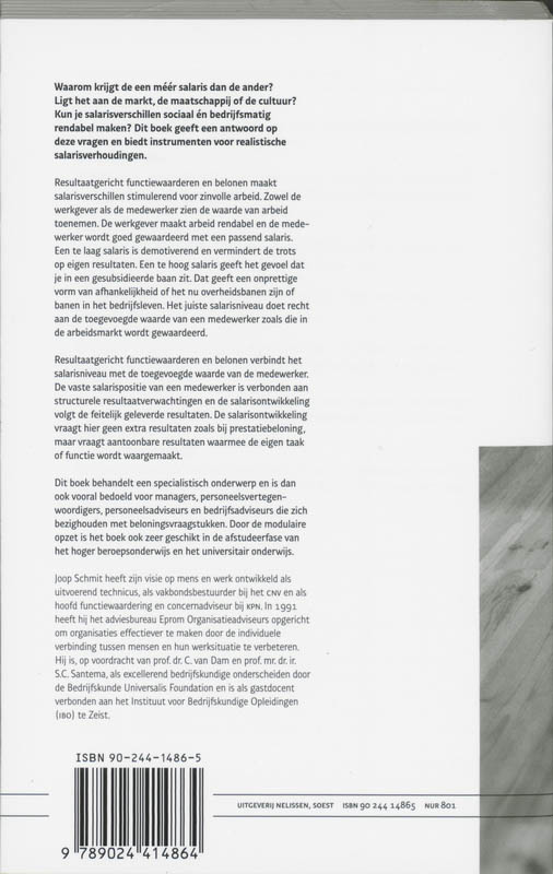 Achterkant van Resultaatgericht functiewaarderen en belonen