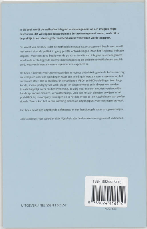 Achterkant van Integraal casemanagement