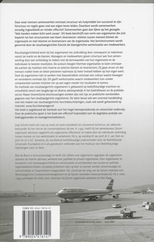 Achterkant van Resultaatgericht structureren van organisaties en functies