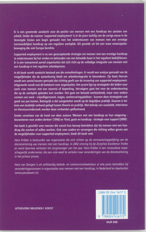Achterkant van Mensen met een handicap en betaalde arbeid