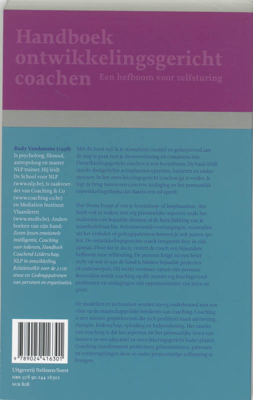 Achterkant van Handboek ontwikkelingsgericht coachen