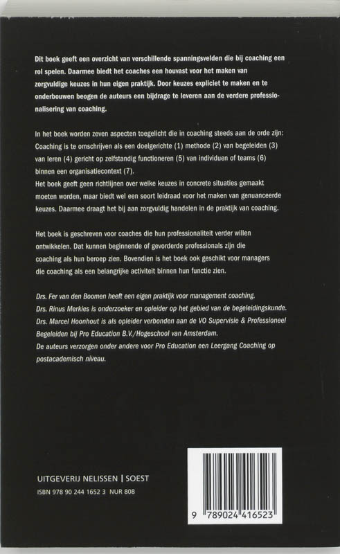 Achterkant van Professionele dilemma's van de coach