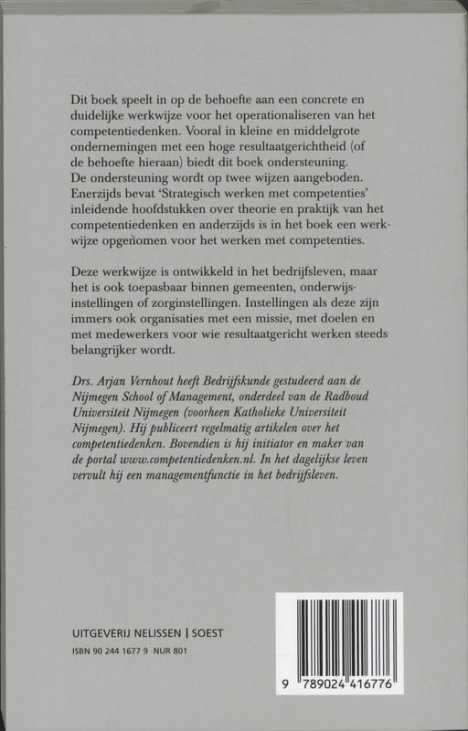 Achterkant van Strategisch werken met competenties