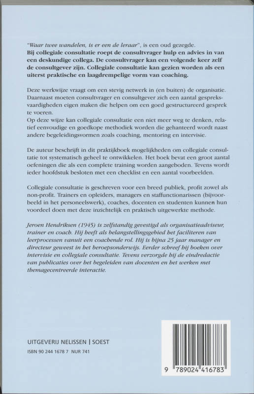 Achterkant van Collegiale consultatie en coaching