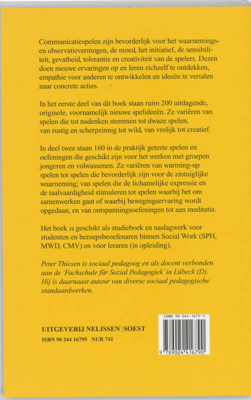 Achterkant van Communicatiespelen voor het sociaal agogisch werk
