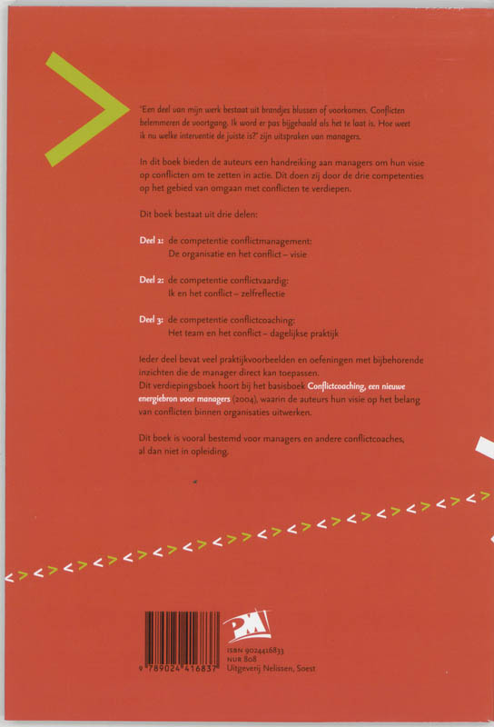 Achterkant van Praktijkboek Conflictcoaching
