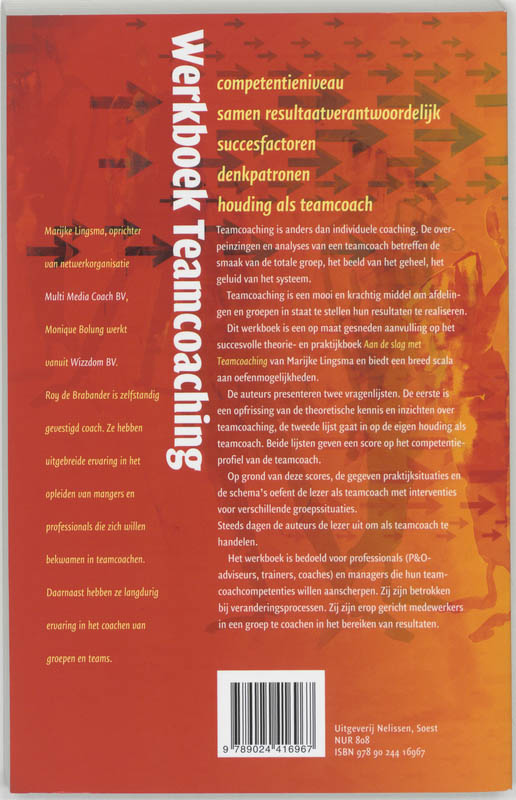 Achterkant van Werkboek teamcoaching