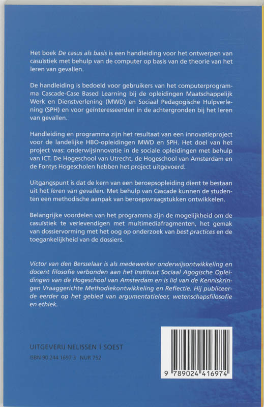 Achterkant van De casus als basis
