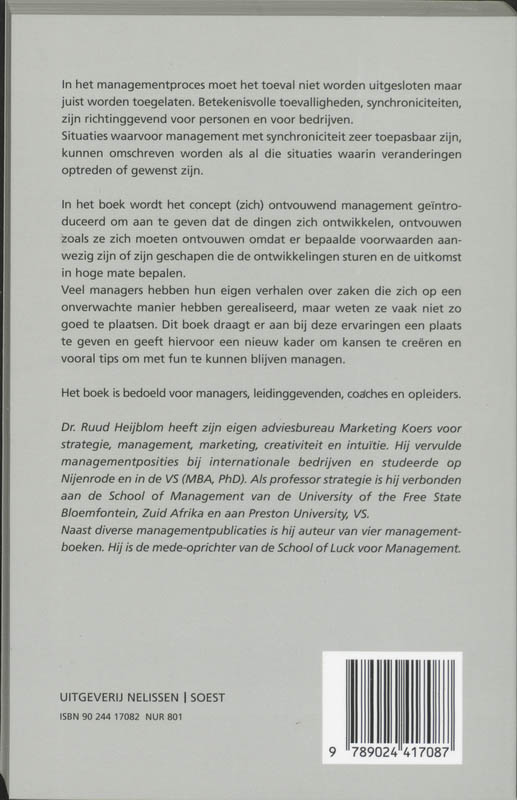 Achterkant van Management met synchroniciteit