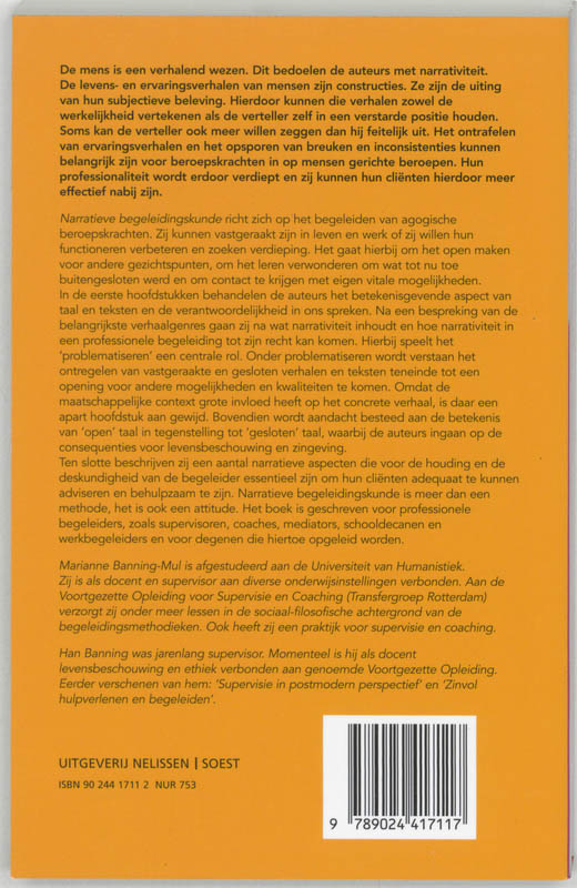 Achterkant van Narratieve begeleidingskunde