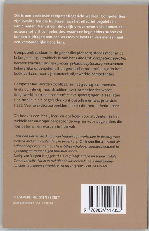Achterkant van Competent begeleiden van mensen met een verstandelijke beperking