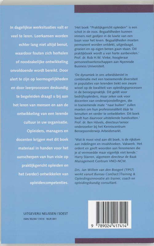 Achterkant van Praktijkgericht opleiden