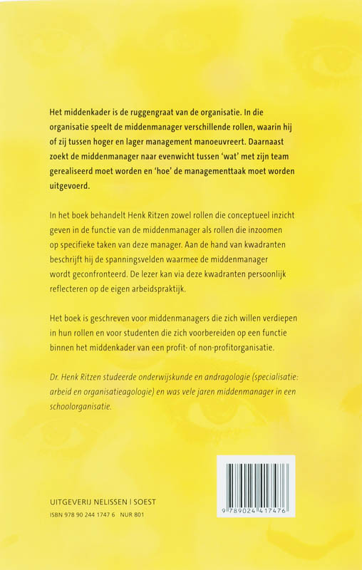 Achterkant van Rollen en taakgebieden van de eigentijdse middenmanager