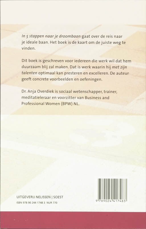 Achterkant van In 5 stappen naar je droombaan