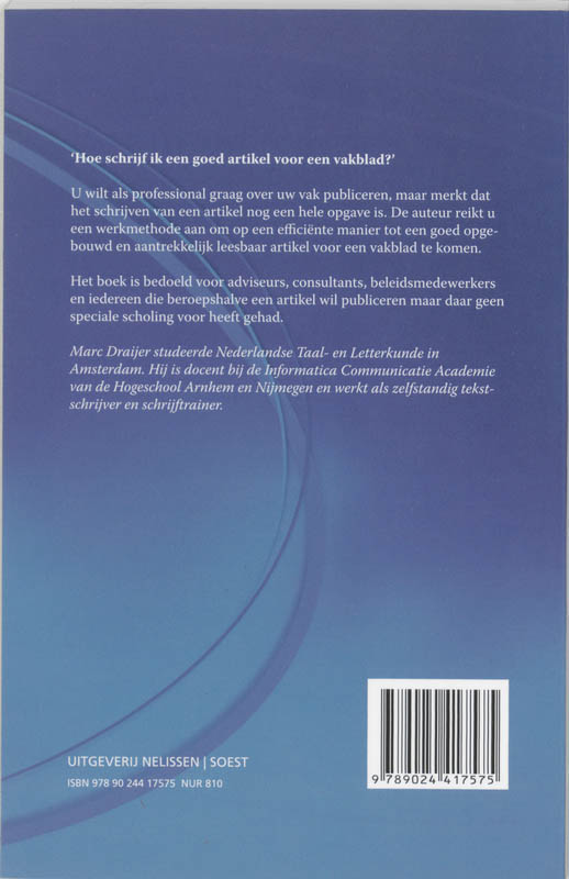 Achterkant van Artikelen schrijven voor professionals