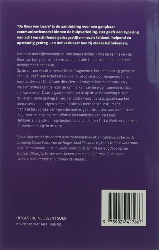 Achterkant van Werken met de Roos van Leary