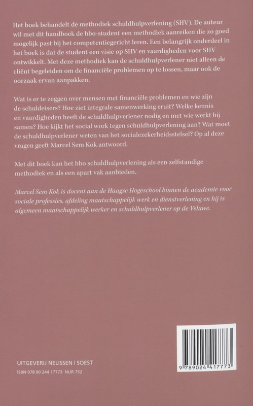 Achterkant van Handboek schuldhulpverlening