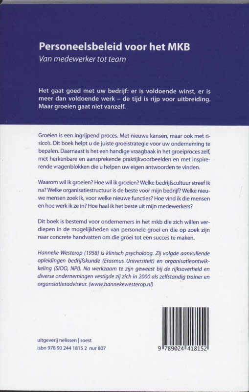 Achterkant van Personeelsbeleid voor het MKB