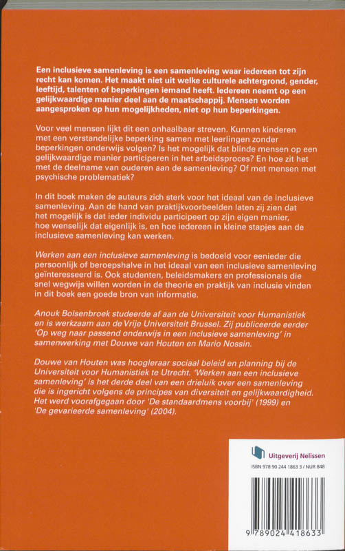 Achterkant van Werken aan een inclusieve samenleving