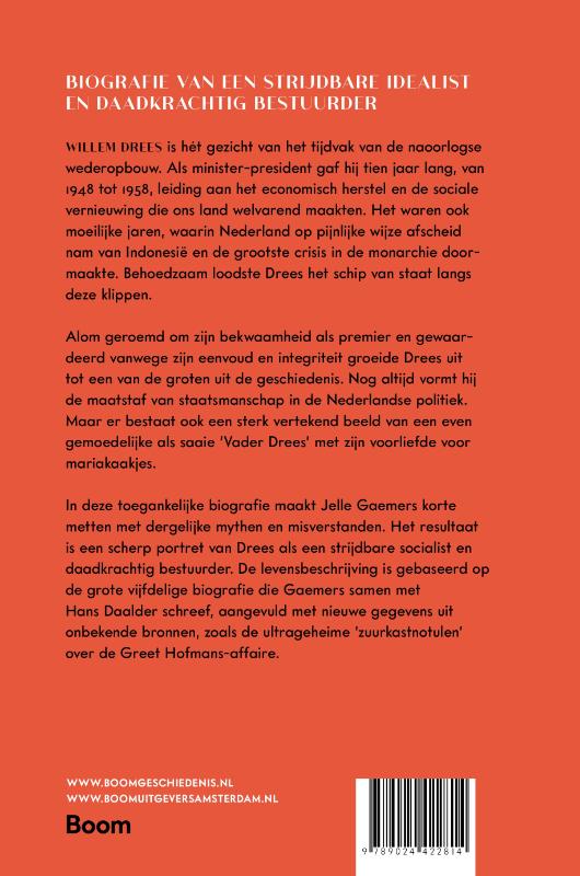 Achterkant van Willem Drees