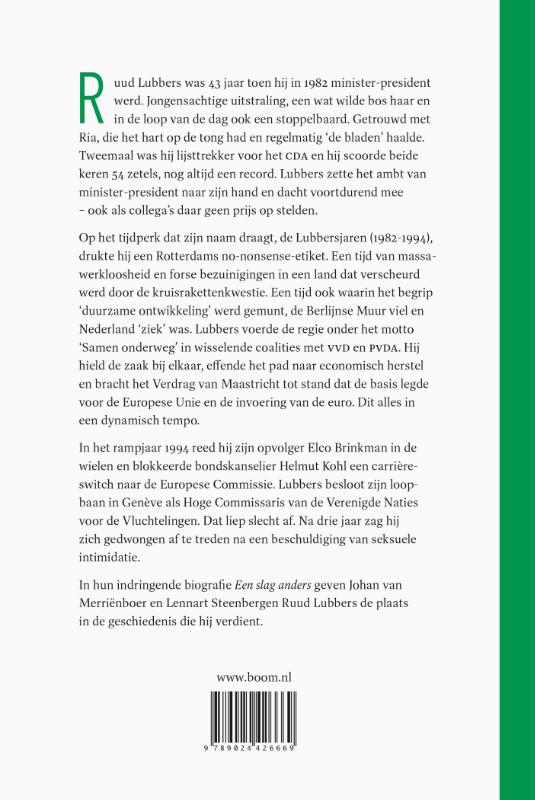 Achterkant van Ruud Lubbers - biografie