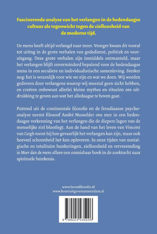 Achterkant van Meer dan de mens alleen