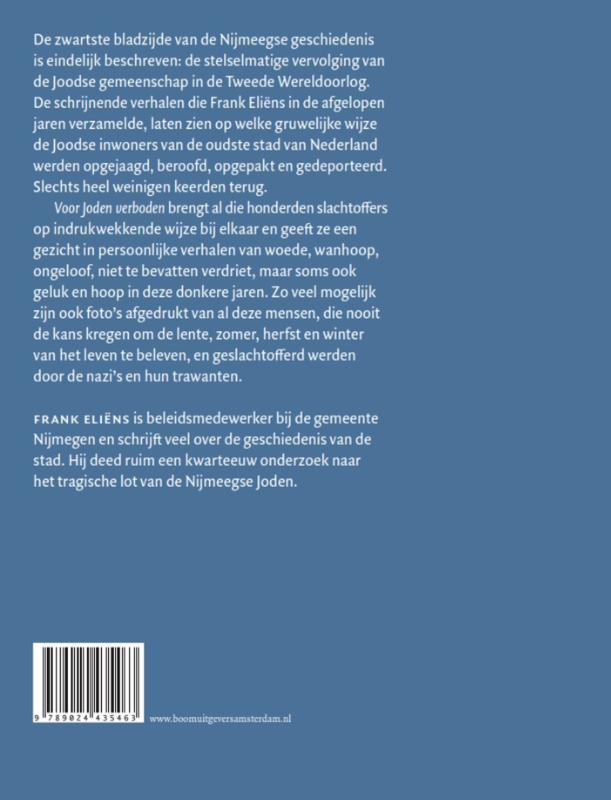 Achterkant van Voor Joden verboden