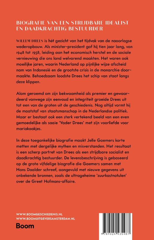 Achterkant van Willem Drees