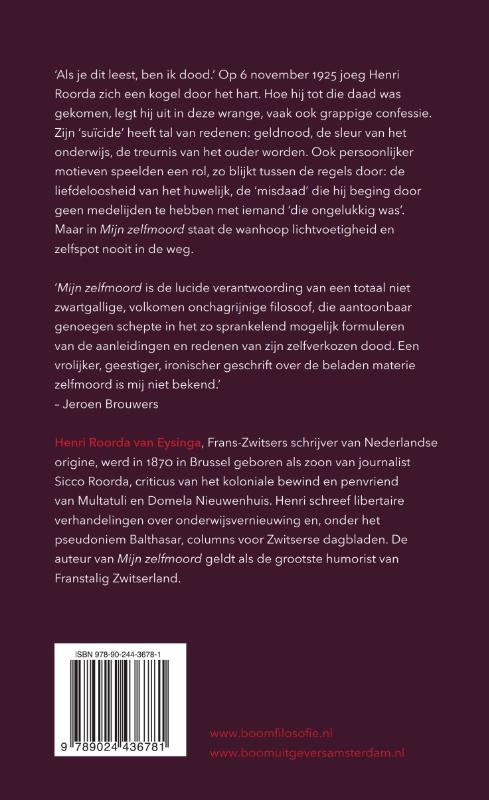 Achterkant van Mijn zelfmoord