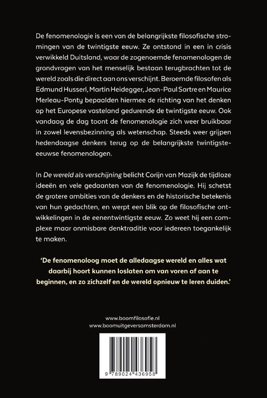 Achterkant van De wereld als verschijning