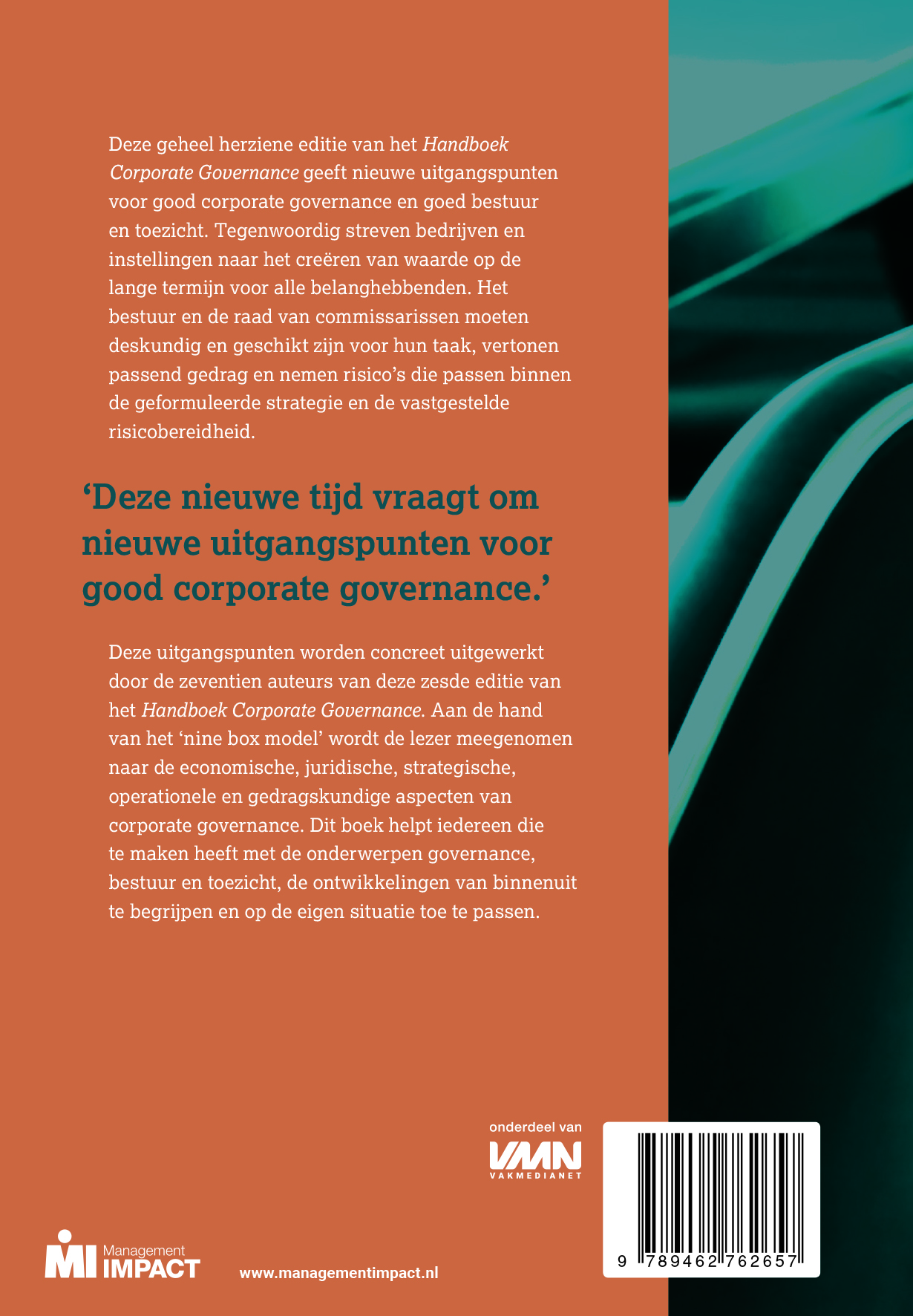 Achterkant van Handboek Corporate Governance